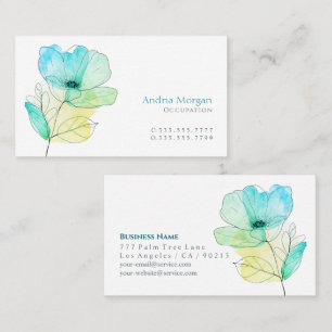Tarjeta De Visita Flor acuarela de moda, nombre e información de tod