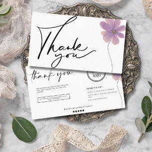 Tarjeta De Visita Flor acuarela moderna y minimalista gracias