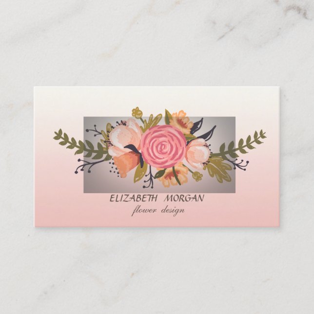 Tarjeta De Visita Flor acuática moderna y elegante (Anverso)