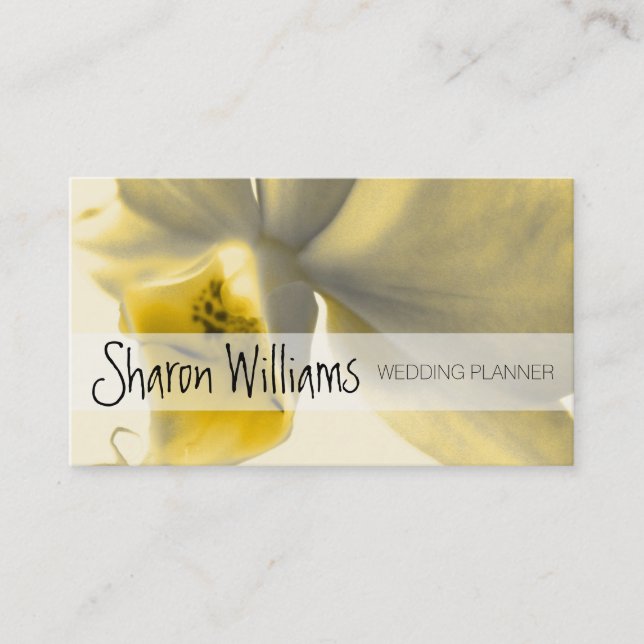 Tarjeta De Visita Flor artística en tonos amarillos (Anverso)
