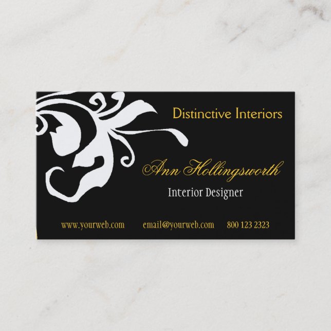 Tarjeta De Visita Flor audaz verano primavera verano floral (Anverso)