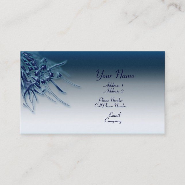 Tarjeta de visita - flor azul (Anverso)