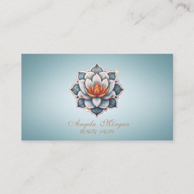 Tarjeta De Visita Flor azul de Lotus (Anverso)