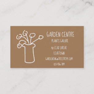 Tarjeta De Visita Flor blanca simple moderna del centro de jardín