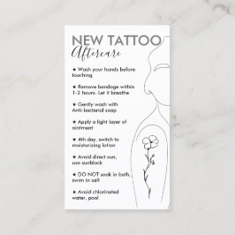 Tarjeta De Visita Flor blanca sobre el Chica debe nuevo tatuaje desp