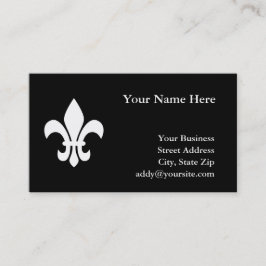 Tarjeta De Visita Flor blanca y negra de Lis