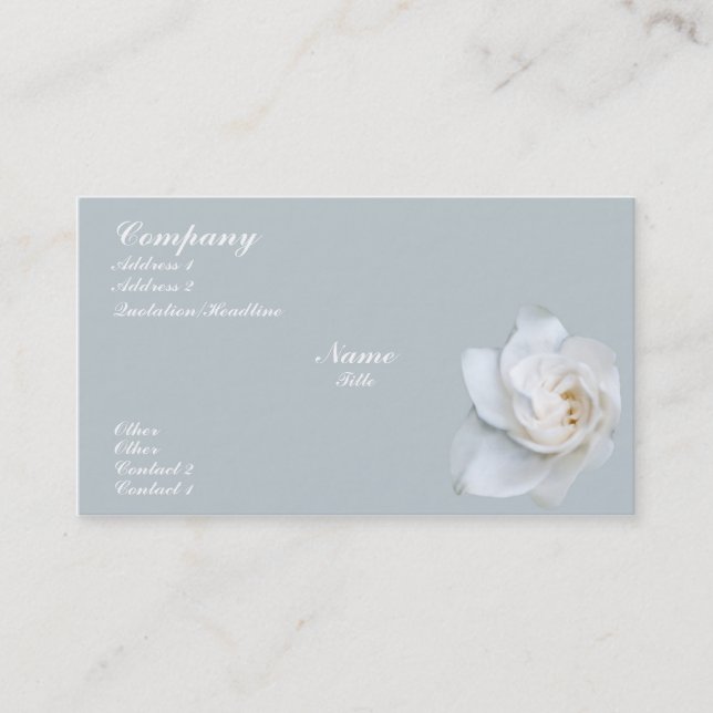 Tarjeta De Visita Flor blanco del Gardenia (Anverso)