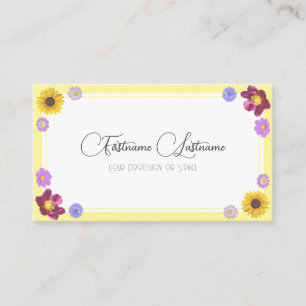 Tarjeta De Visita Flor boda floral variedad de caligrafía caligrafía