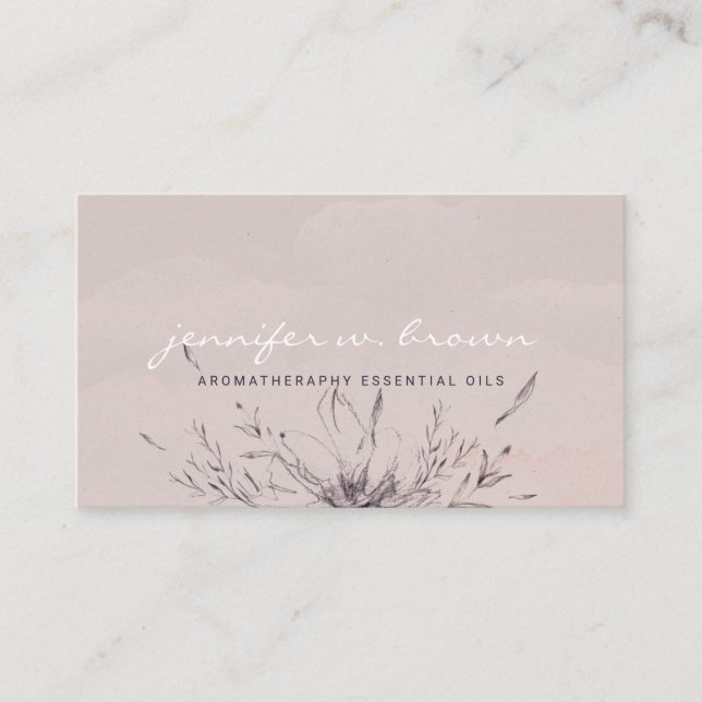 Tarjeta De Visita Flor Boho Chic (Anverso)