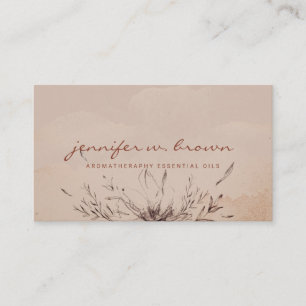 Tarjeta De Visita Flor Boho Chic de Terracota