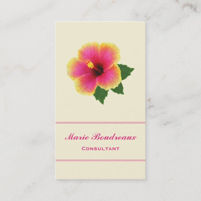 Tarjeta De Visita Flor brillante del hibisco (Reverso)