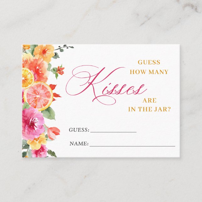 Tarjeta De Visita Flor brillante festiva adivina cuántas cartas de j (Anverso)