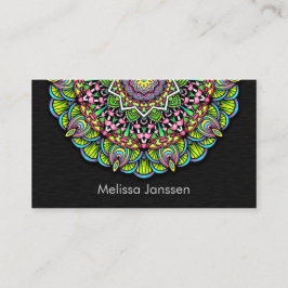 Tarjeta De Visita Flor colorida - Mandala