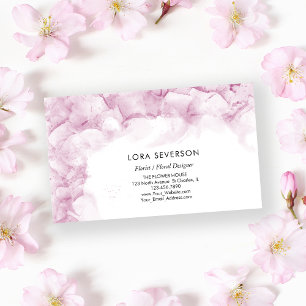 Tarjeta De Visita Flor de acuarela de hidrangea rosa