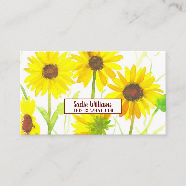 Tarjeta De Visita Flor de agua giratoria amarillo (Anverso)
