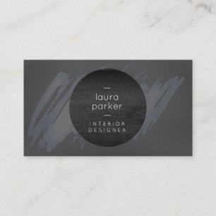 Tarjeta De Visita Flor de agua gris de madera negra