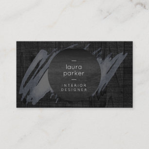 Tarjeta De Visita Flor de agua gris de madera negra
