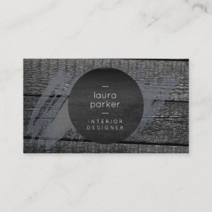 Tarjeta De Visita Flor de agua gris de madera negra