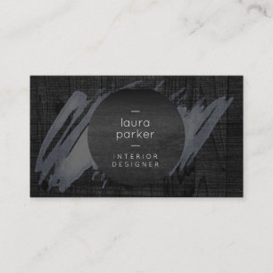 Tarjeta De Visita Flor de agua gris de madera negra