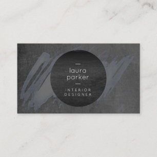 Tarjeta De Visita Flor de agua gris de madera negra