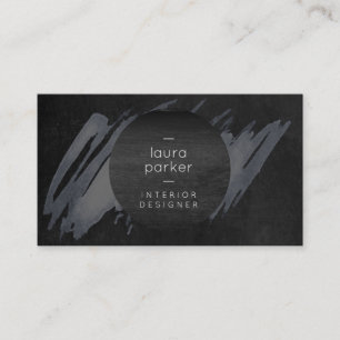 Tarjeta De Visita Flor de agua gris de madera negra