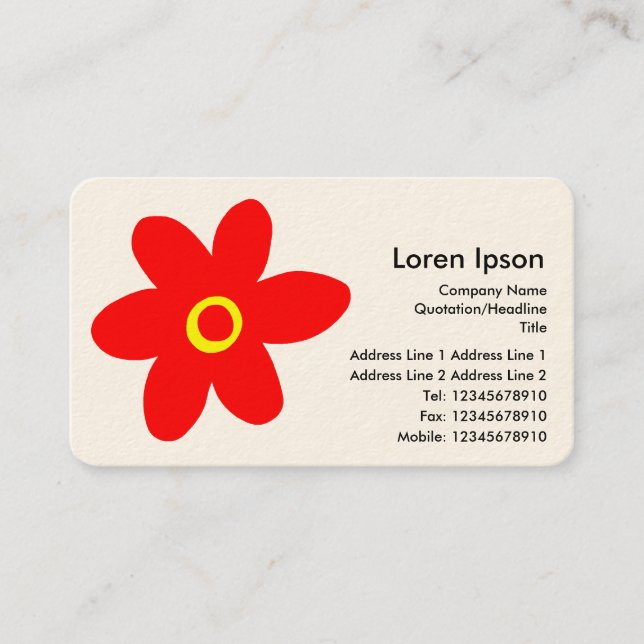 Tarjeta De Visita Flor de Amapola (Anverso)