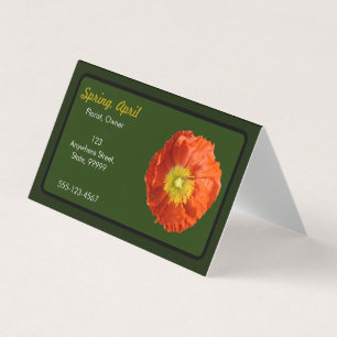 Tarjeta De Visita Flor de amapola Naranja brillante