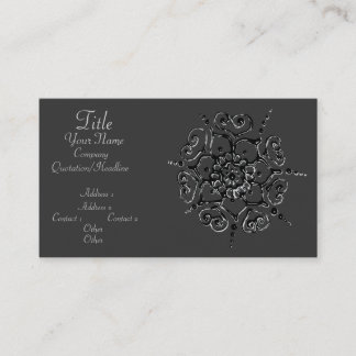 Tarjeta De Visita Flor de amor (Henna) (Plata/efecto)