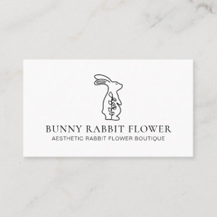 Tarjeta De Visita Flor de animal blanco conejo conejito