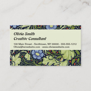 Tarjeta De Visita Flor de antigüedades de William Morris Seaweed