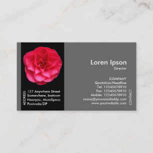 Tarjeta De Visita Flor de banda negra - Camellia roja
