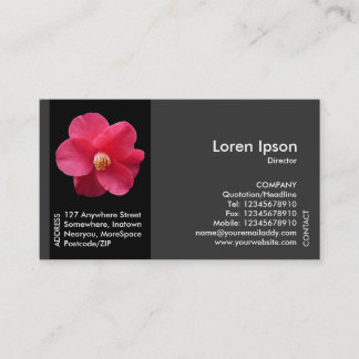 Tarjeta De Visita Flor de banda negra - Camellia roja II