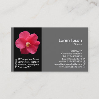 Tarjeta De Visita Flor de banda negra - Camellia roja II