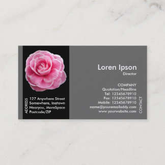 Tarjeta De Visita Flor de banda negra - Camellia rosa