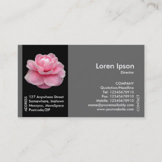 Tarjeta De Visita Flor de banda negra - Camellia rosa II