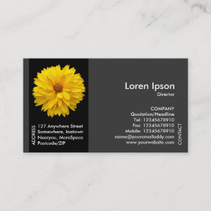 Tarjeta De Visita Flor de banda negra - Crisantemo amarillo