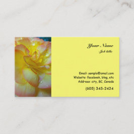 Tarjeta De Visita flor de begonia amarillo bonito