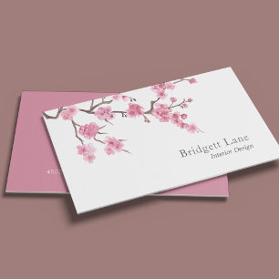Tarjeta De Visita Flor de cerezo Diseñador de interiores