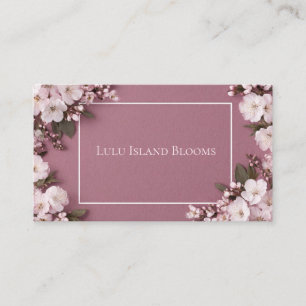 Tarjeta De Visita Flor de Cerezo Elegante Rosa Floral Malva
