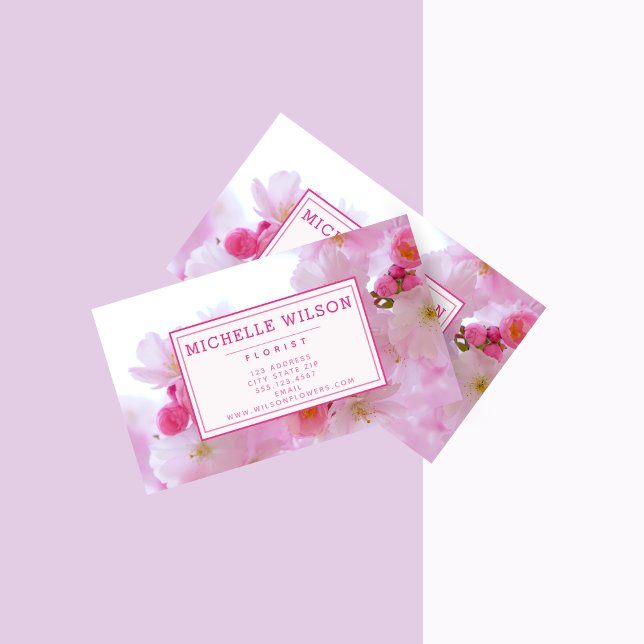 Tarjeta De Visita Flor de cerezo rosa - Foto (Subido por el creador)