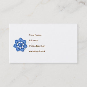 Tarjeta De Visita Flor de corte de tela decorativa azul