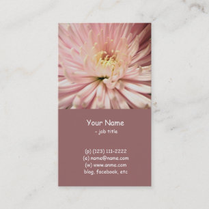 Tarjeta De Visita flor de crisantemo rosa claro