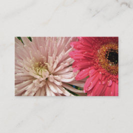 Tarjeta De Visita flor de crisantemo rosa claro