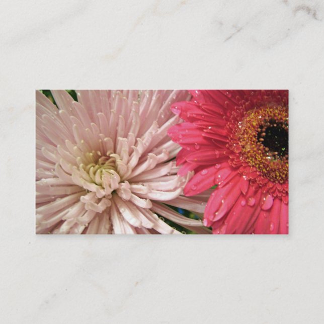 Tarjeta De Visita flor de crisantemo rosa claro (Anverso)