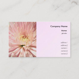 Tarjeta De Visita flor de crisantemo rosa claro