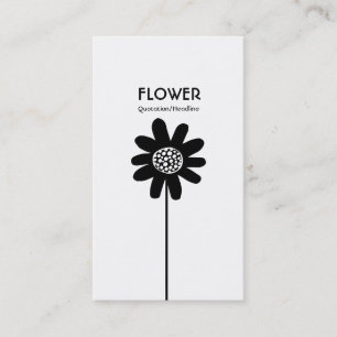 Tarjeta De Visita Flor de estela larga VII - Negro sobre blanco