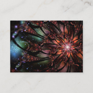 Tarjeta De Visita Flor de fantasía fractal suave y delicada