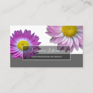 Tarjeta De Visita Flor de filigranas con flores rosas