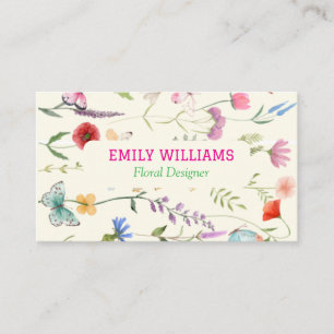 Tarjeta De Visita Flor de Flor Silvestre Personalizada
