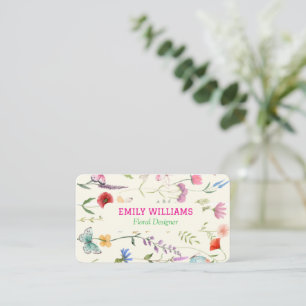 Tarjeta De Visita Flor de Flor Silvestre Personalizada
